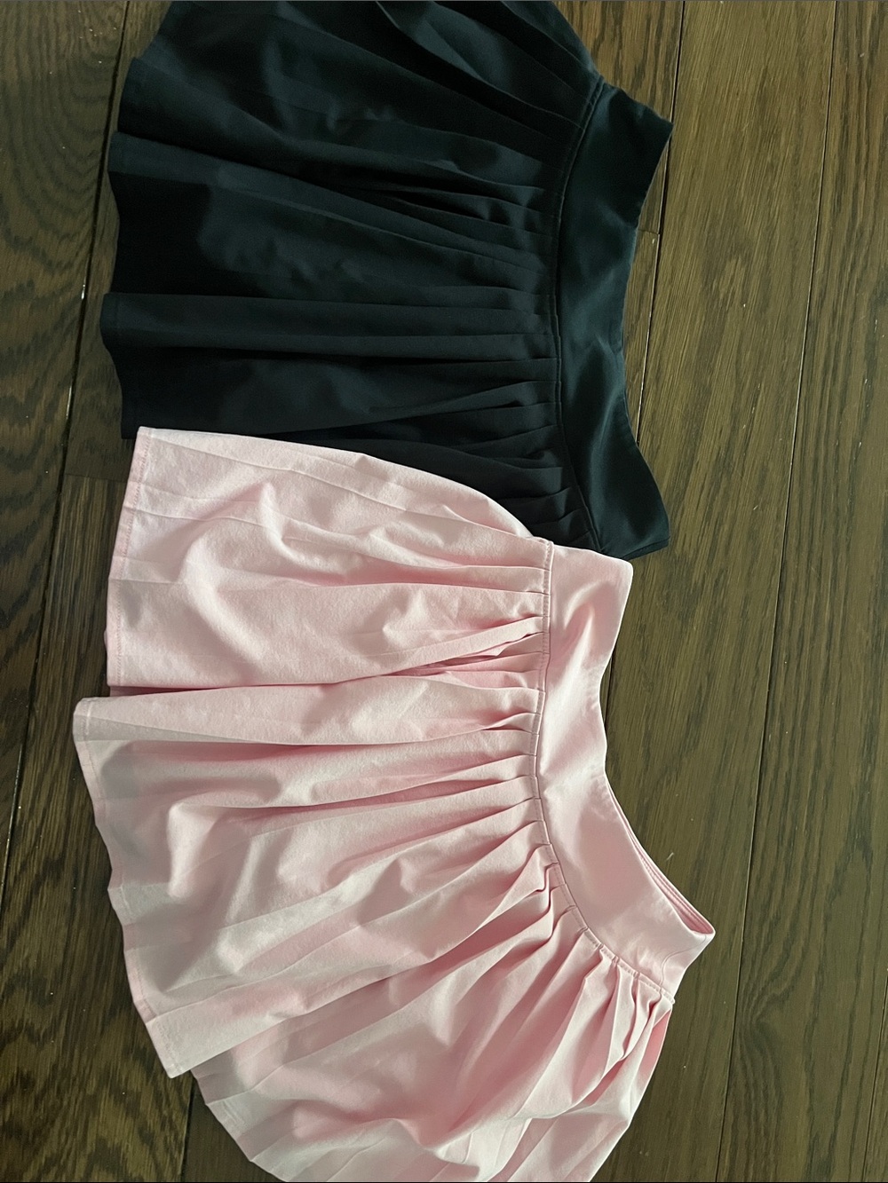 Pleated Mini Skirt Duo - Black & Light Pink